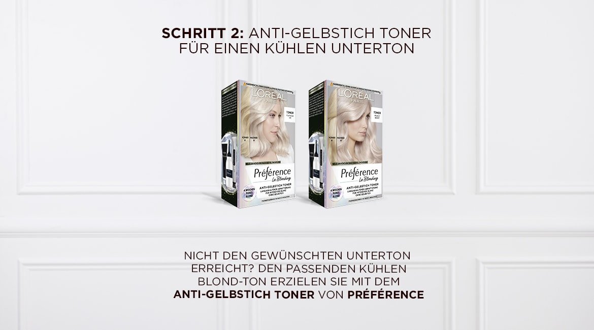 Anwendung erklärt Schritt 2 - Gelbstich Toner für einen kühlen Unterton und zwei Nuancen von LeBlonding